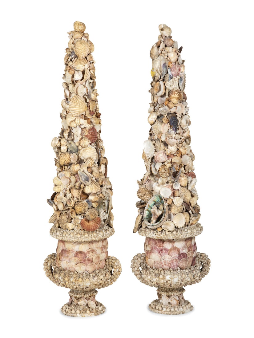 A Pair of Shell-Encrusted Urns (1 of 5)