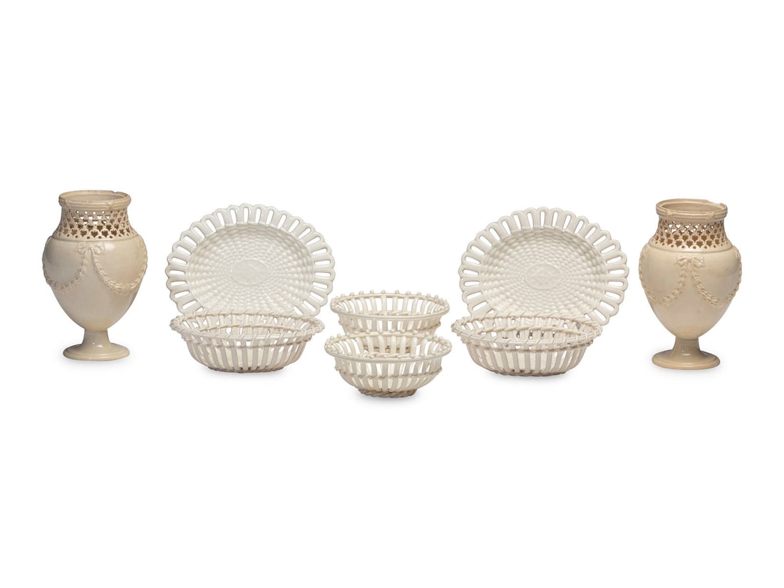 Six Reticulated Creamware Articles (1 of 7)