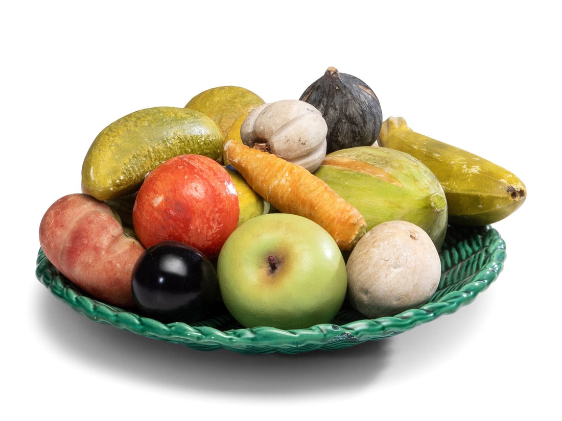 A Group of Painted Stone Fruit and Vegetables (1 of 6)