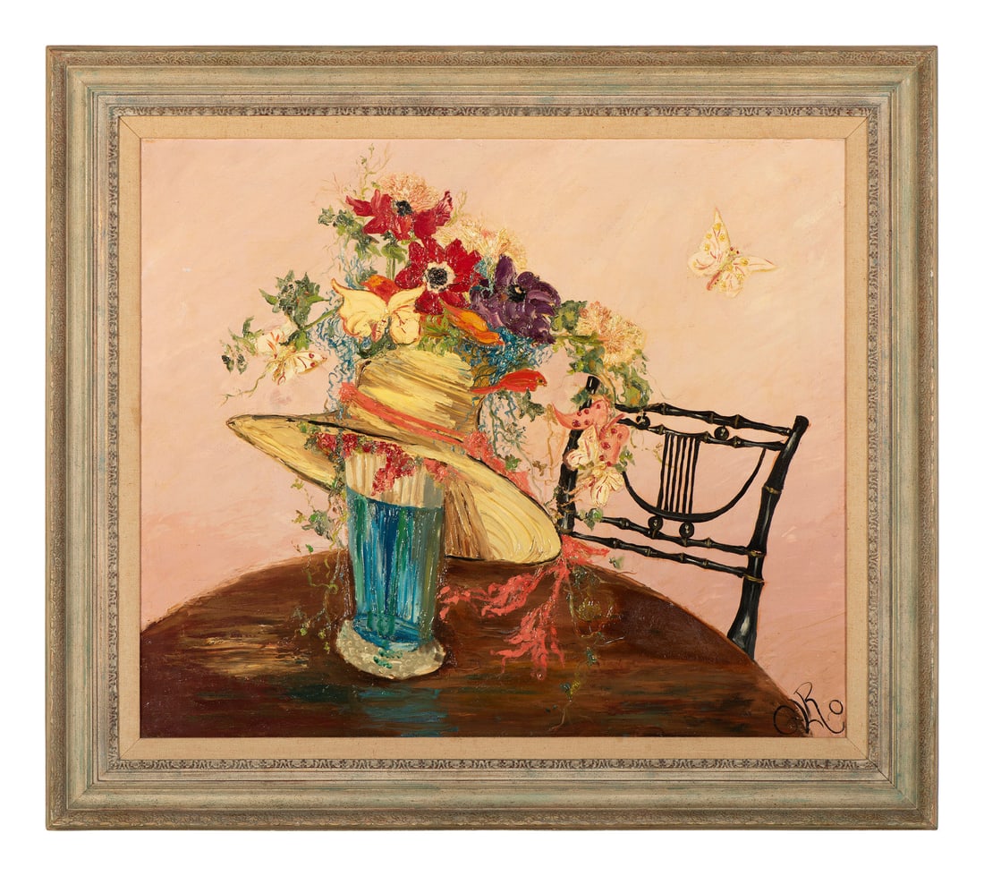 Gladys Lloyd Robinson (American, 1895-1971): Gladys Lloyd Robinson (American, 1895-1971) My Leghorn Hat oil on canvas initialed GLR, lower right 32 1/4 x 38 inches.