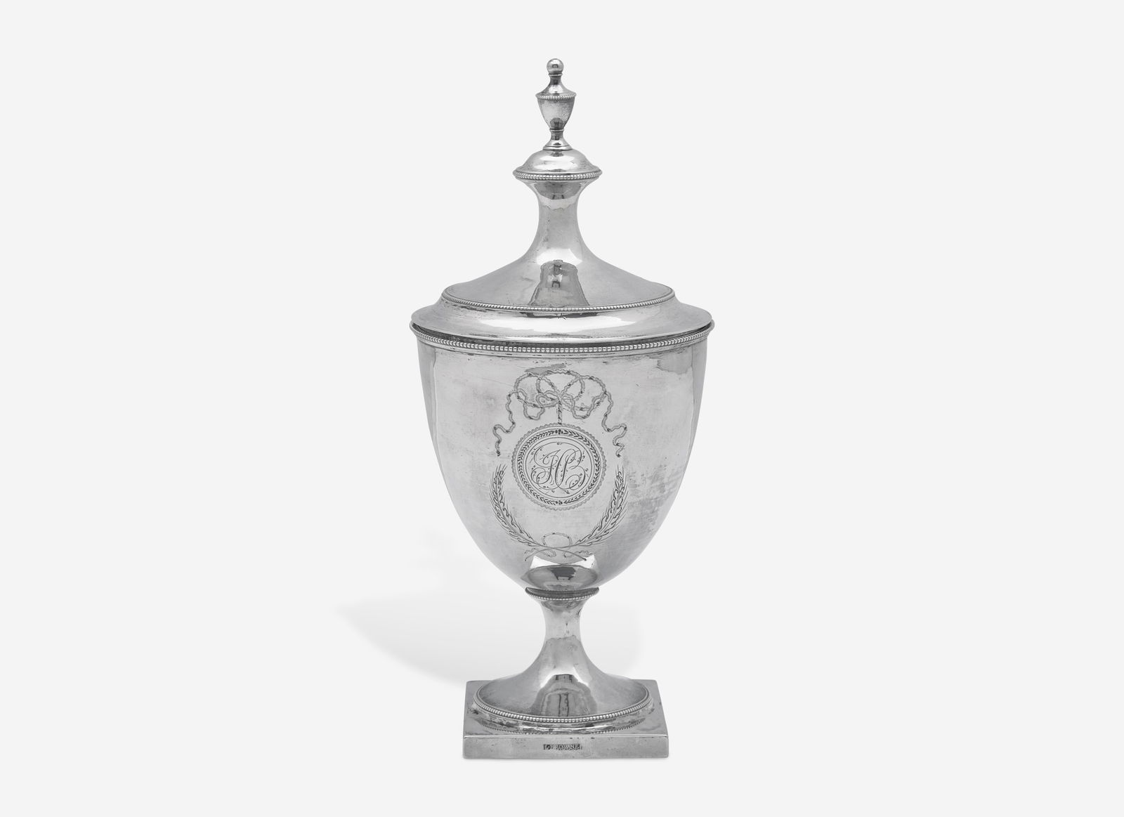 A Federal silver covered sugar urn, Liberty Browne (1776-1831), Philadelphia, PA, circa 1800 (1 of 3)