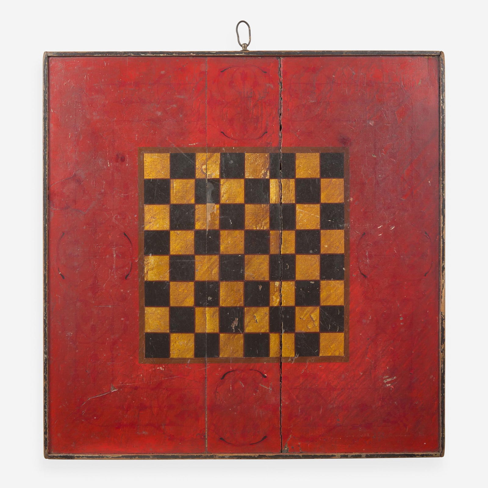 A painted and decorated gameboard, Pennsylvania, 19th century (1 of 2)