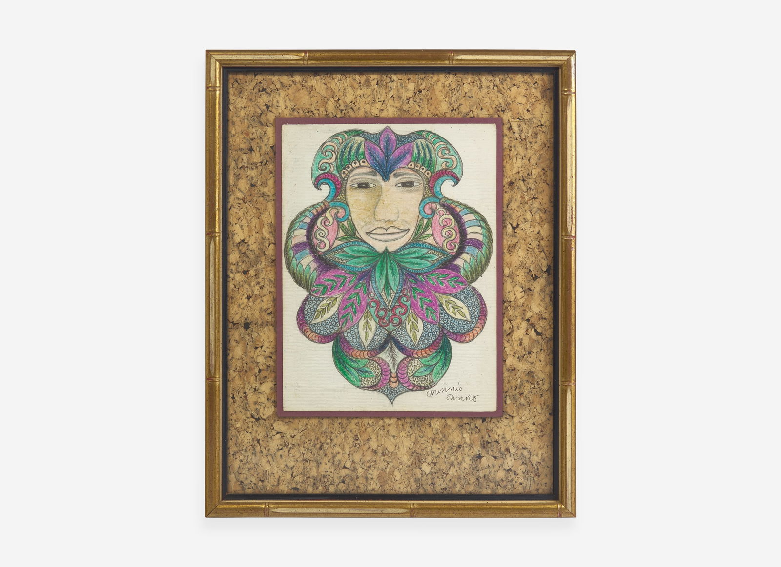 Minnie Evans (1892-1987), Untitled or Dreamscape Portrait (1 of 2)