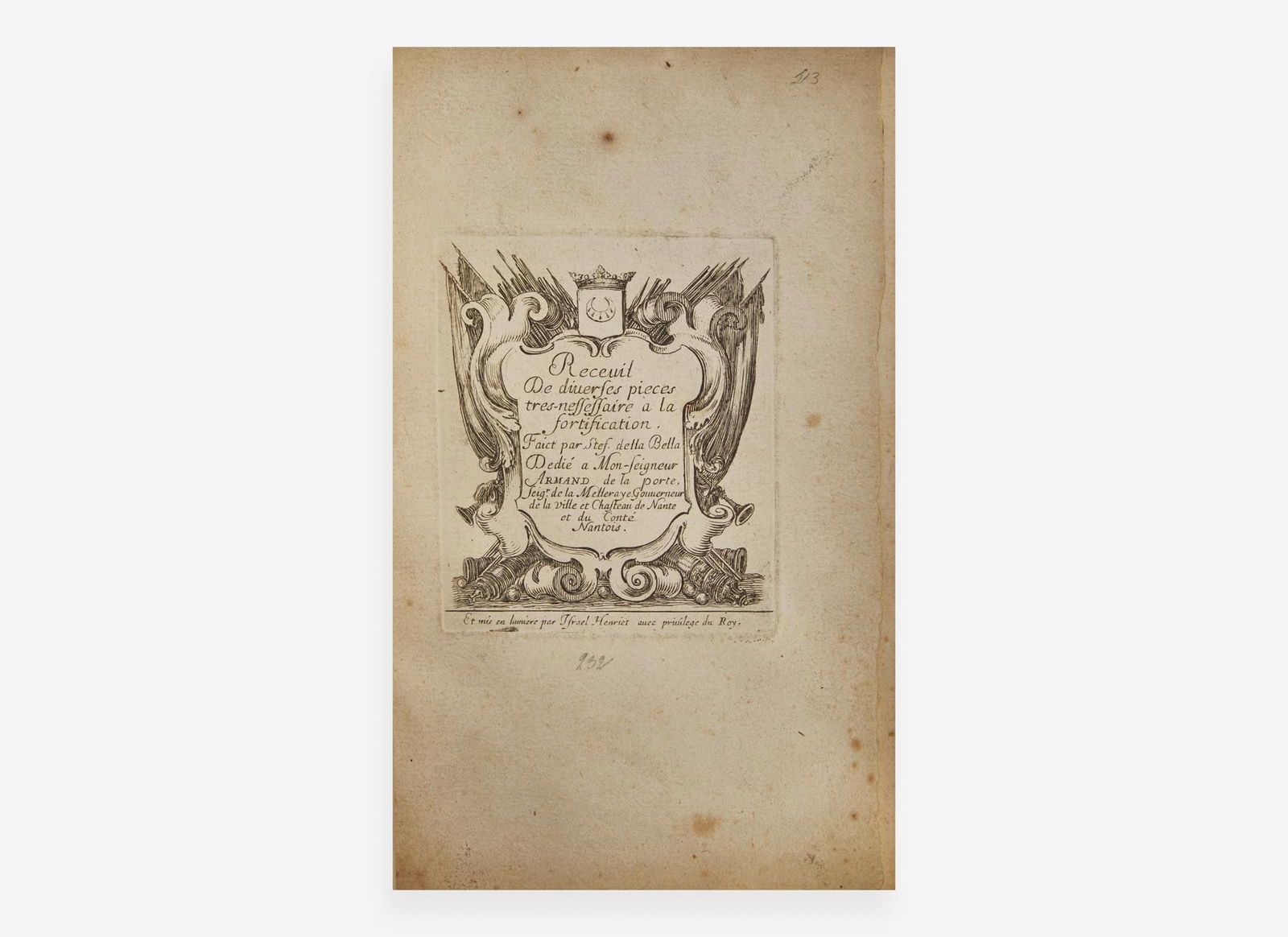 [Early Printing] Bella, Stef(ano). della: Receuil de diverses pieces tres-nessessaire a la (1 of 4)