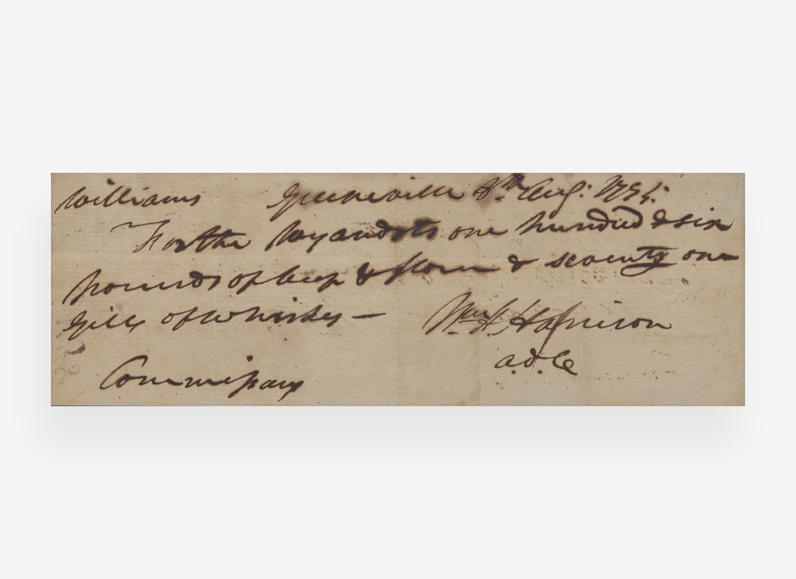 [Presidential] Harrison, William Henry: Autograph Document, signed (1 of 2)