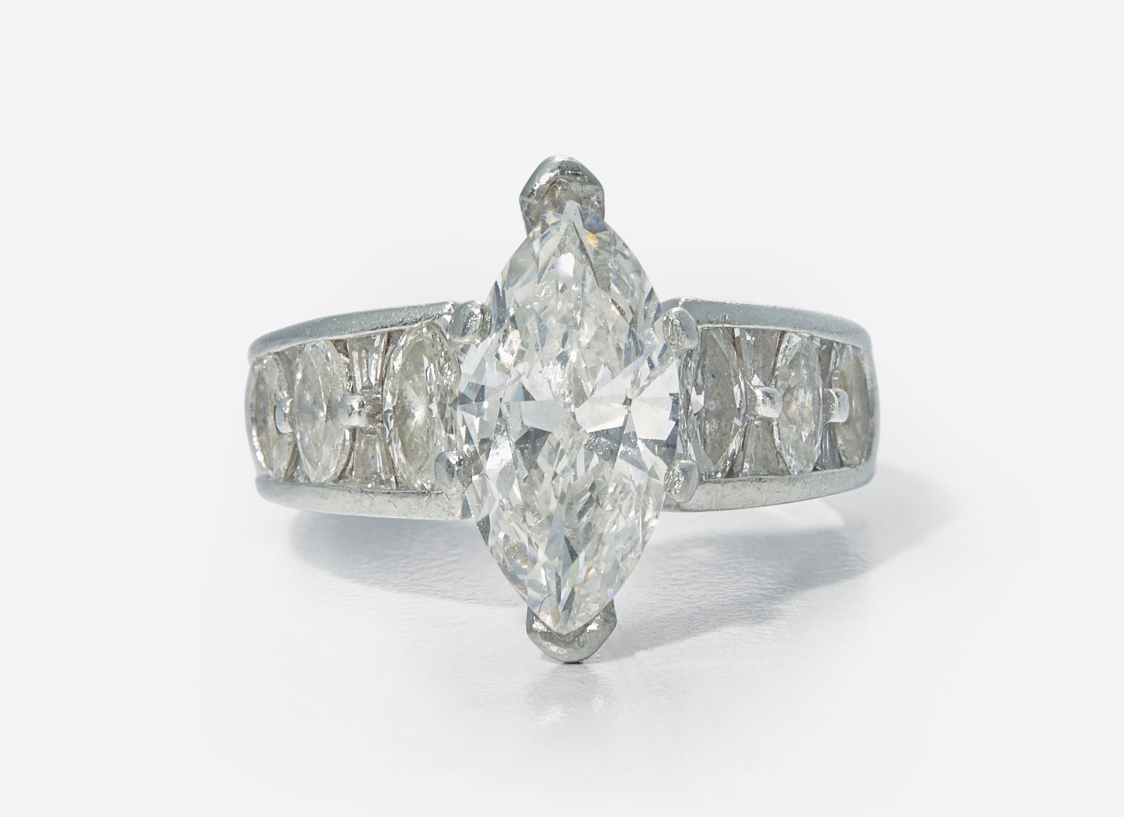 A Ladies Platinum and 3.07 Carat Marquise-Cut Diamond Ring, GIA Certified (1 of 5)