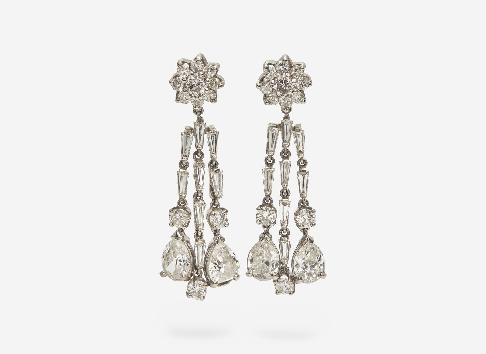 A Pair of 14K White Gold and Diamond Earrings (1 of 1)