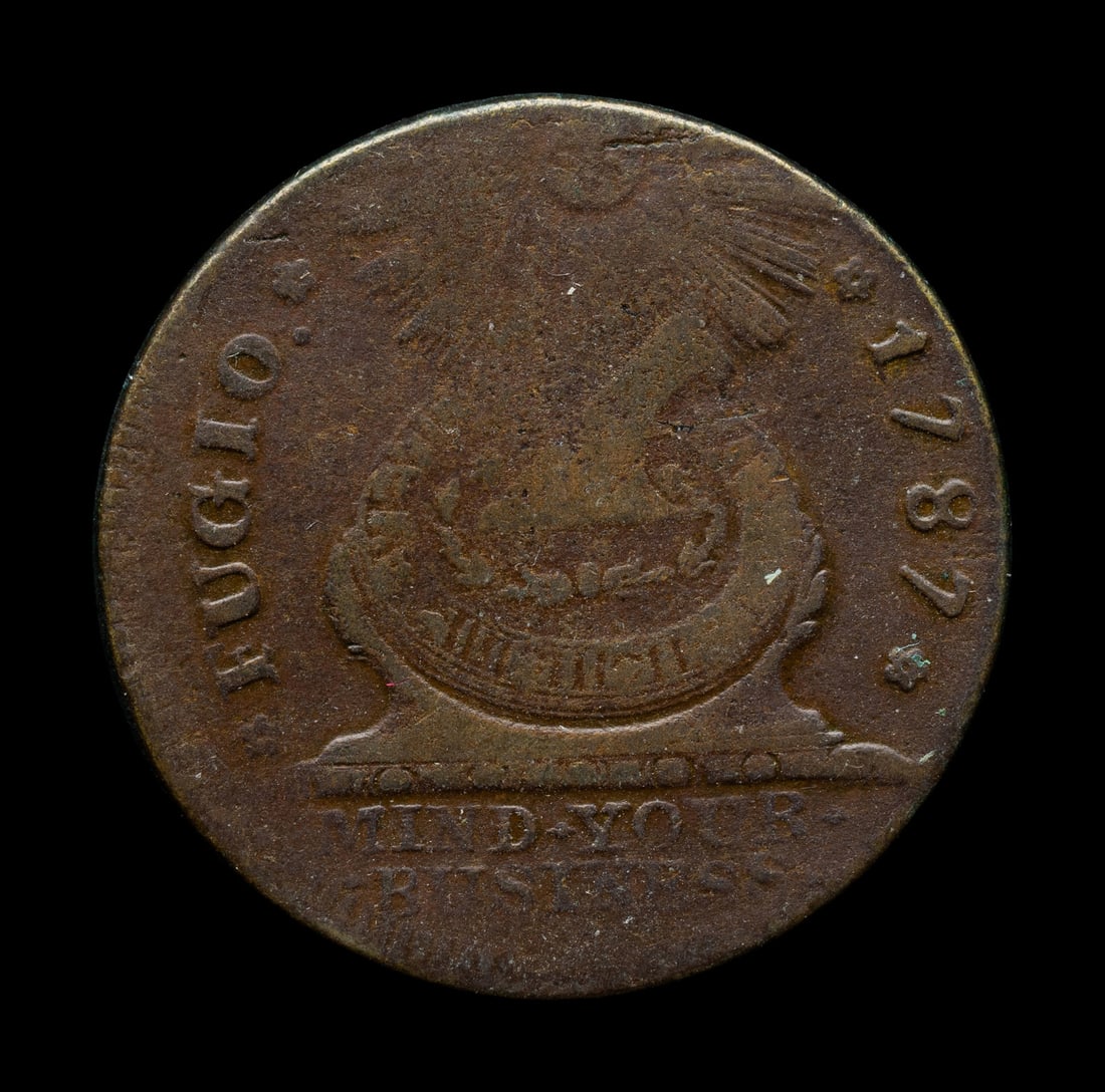 A 1787 Fugio 1c Coin: A 1787 Fugio 1c Coin This lot is located in Chicago. Estate of Carroll J. Delery III, Formerly the “Historical Shop”