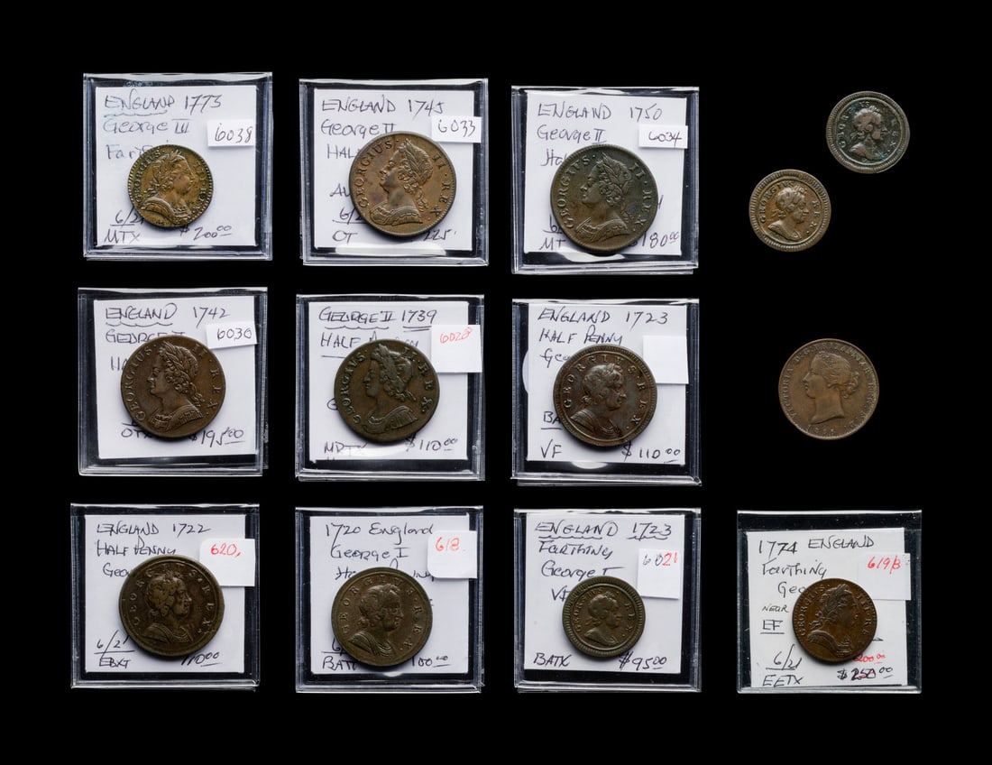 [GREAT BRITAIN] A Collection of Twelve Georgian Copper Coins (1 of 3)