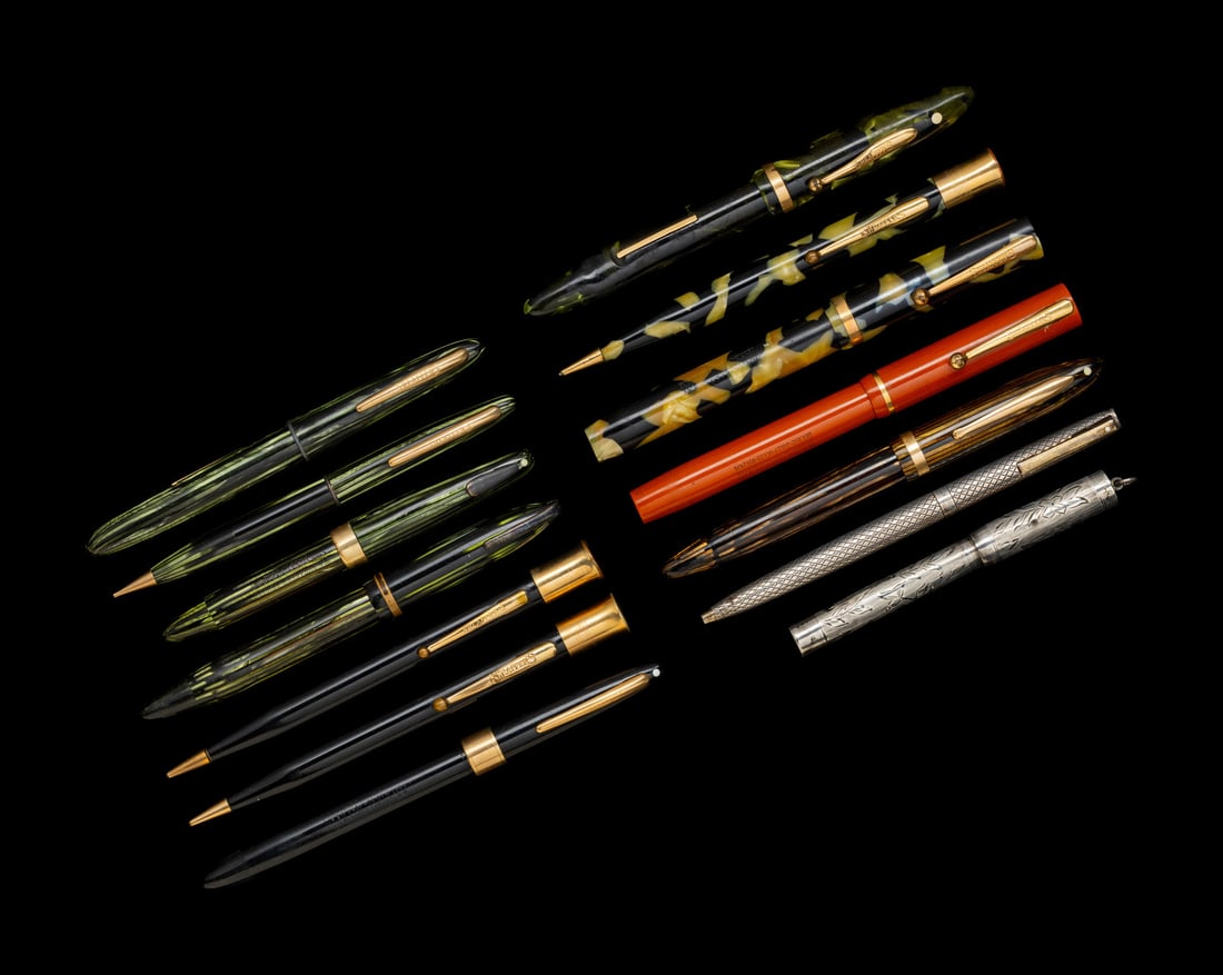 A Collection of Fourteen Sheaffer Writing Instruments (1 of 2)