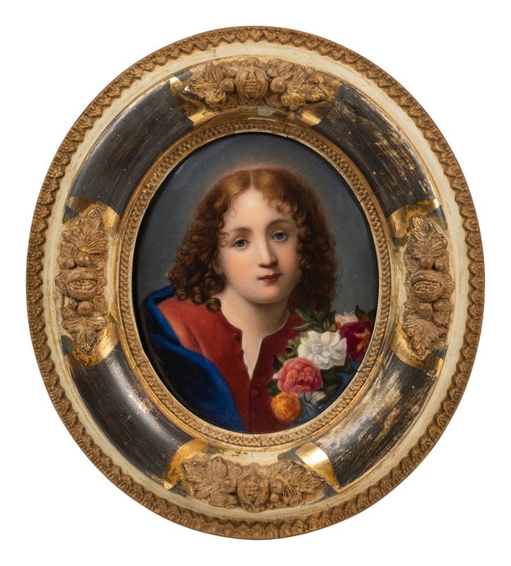 A Berlin (K.P.M.) Porcelain Plaque: A Berlin (K.P.M.) Porcelain Plaque 19th Century bearing impressed KPM and scepter mark to verso, with additional impressed markings.Plaque: 7 x 5 1/8 inches. This lot is