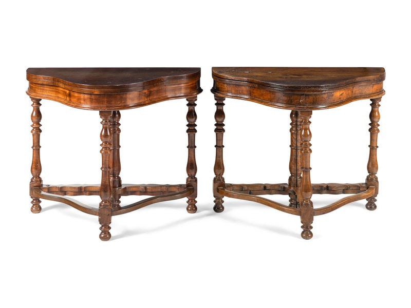 A Pair of Baroque Style Gate-Leg Drop-Leaf Console Tables: A Pair of Baroque Style Gate-Leg Drop-Leaf Console Tables 20th Century Height 31 1/2 x width 39 x depth 38 1/2 (when leaf is extended). This lot is located in Chicago.
