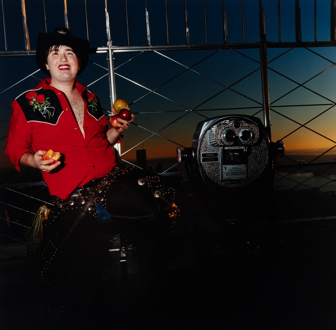 Chris Verene (born 1969) Cheri Nevers Holding a Self-Esteem Salon on Top of the Empire State: Chris Verene (born 1969) Cheri Nevers Holding a Self-Esteem Salon on Top of the Empire State Building, c. 2000Archival pigment print, printed 2000s, titled in ink in the margin; signed, titled and num