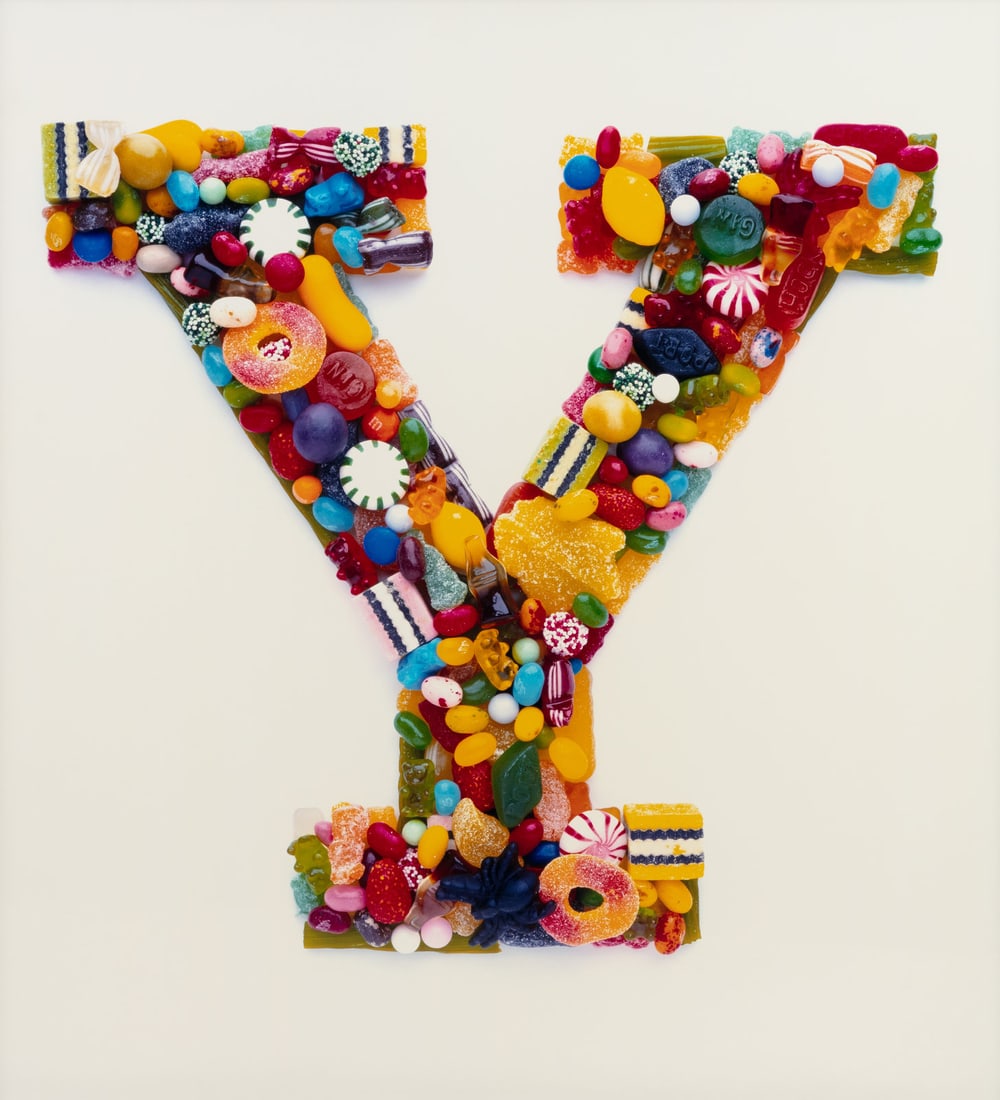 Vik Muniz (born 1961) Y (Rebus), 2005: Vik Muniz (born 1961)Y (Rebus), 2005Chromogenic print, flush-mounted on aluminum and printed 2005, signed and dated in ink on a gallery label affixed on the frame backing; edition '2/3'.image/ sheet/