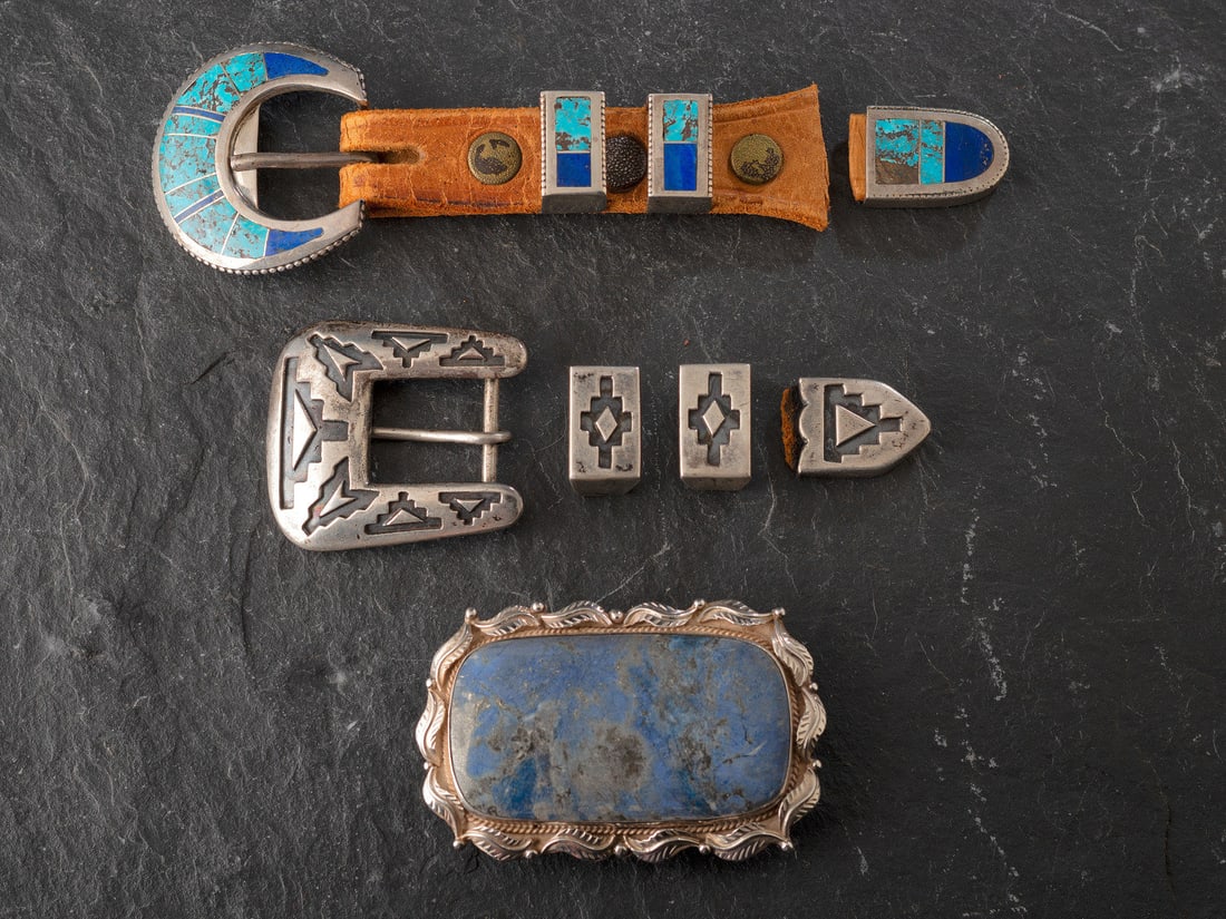 Navajo and Southwestern-style Belt Buckle and Ranger Sets (1 of 2)