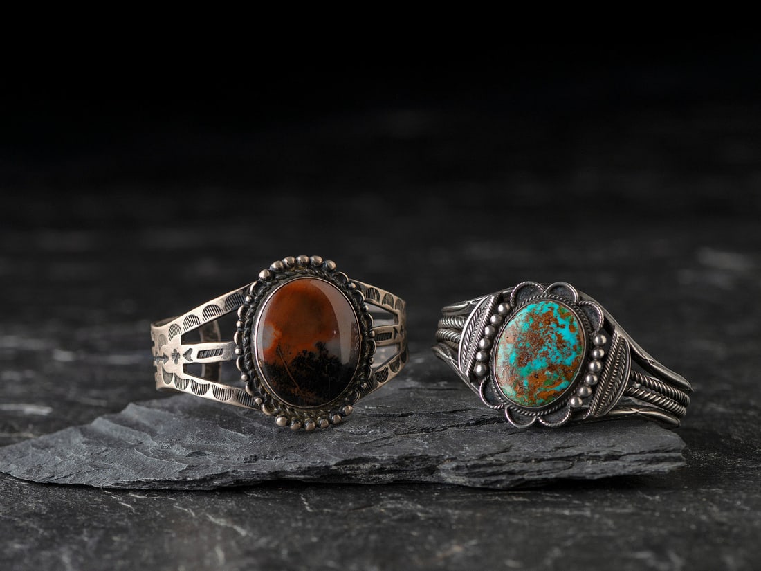 Navajo Silver Cuff Bracelets (1 of 2)