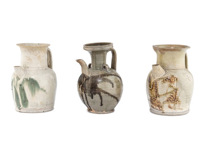 Three Chinese Changshayao Style Stoneware Ewers (1 of 3)