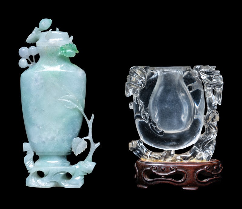Two Small Chinese Carved Hardstone Vases (1 of 4)