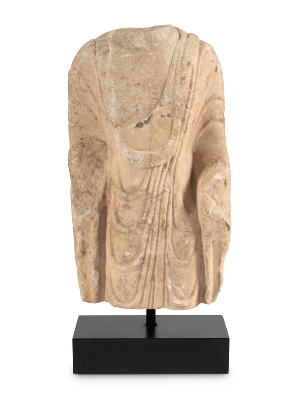 A Chinese Sandstone Bust of Buddha (1 of 3)