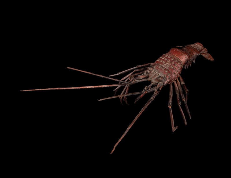 A Japanese Copper Articulated Model of a Crayfish (1 of 4)