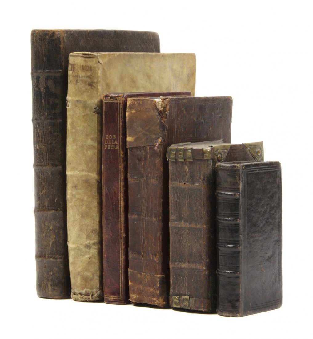 (THEOLOGY, LATIN) Six works mainly in Latin: (THEOLOGY, LATIN) A group of six works pertaining to religion, mainly in Latin. Historias Biblicas. By Sissonta Tschunc. Trans. by Abraham Willy. Lindau: Ludvig Stoffel, 1755. 8vo, contemporary blind-