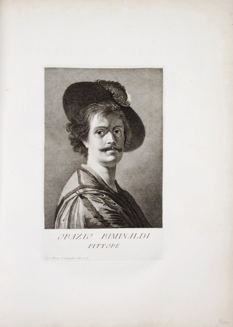 (ENGRAVINGS) MOUKE, FRANCESCO. Florence, 1752. 4v: (ENGRAVINGS) MOUKE, FRANCESCO Serie di ritratti di celebri pittori dipinti di propia mano... [i.e. vols. VII-X of Gori's Museo Fiorentino] Florence: Stamperia Moukiana, 1752-62. 4 vols. Large fo