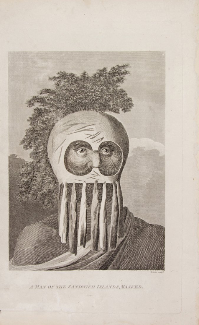 (HAWAII. COOK, JAMES) A group of 17 plates.: (HAWAII. COOK, JAMES) A group of 17 engraved plates of Hawaii and Hawaiians from Cook's Voyages, largely ethnographic portraits and vignettes, including the Death of Captain Cook and Masked Rowers eng