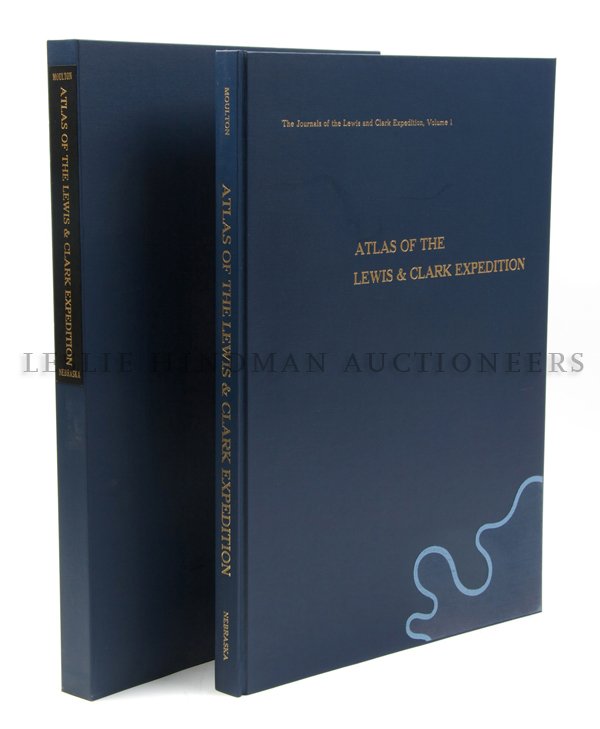 (EXPEDITION. LEWIS AND CLARK) MOULTON, GARY E., ed: (EXPEDITION. LEWIS AND CLARK) MOULTON, GARY E., ed. Atlas of the Lewis & Clark Expedition. Lincoln: University of Nebraska, (1983). Folio, blue cloth-backed boards illustrated with blue and stamped in