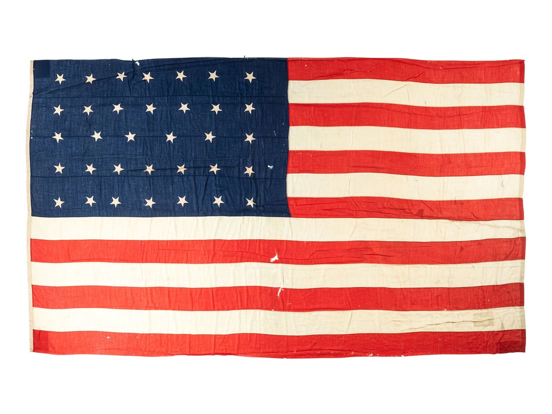 [CIVIL WAR]. 34-star flag purportedly flown at Fort Warren, Boston, MA. Ca 1861-1863. (1 of 5)