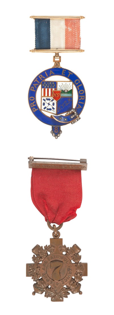 [CIVIL WAR]. Pair of medals presented to Lieutenant Charles W. Sy, including NY Faithful Service (1 of 4)
