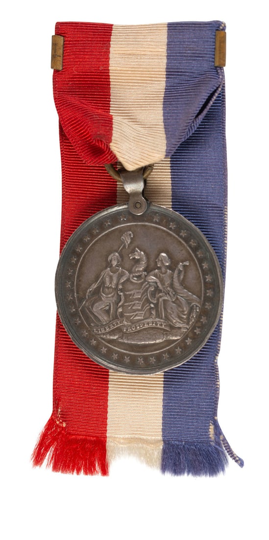 [CIVIL WAR]. New Jersey Army of the Potomac presentation medal identified to John Burke, Company C, (1 of 3)