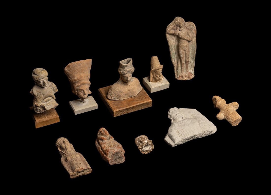 Ten Cypriot and Greek Terracotta Figure Fragments (1 of 3)
