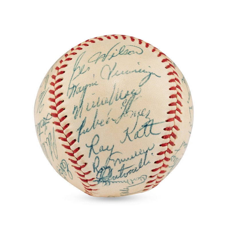 A 1956 New York Giants Team Signed Autograph Baseball Featuring Willie Mays (JSA Letter of Authentic (1 of 7)