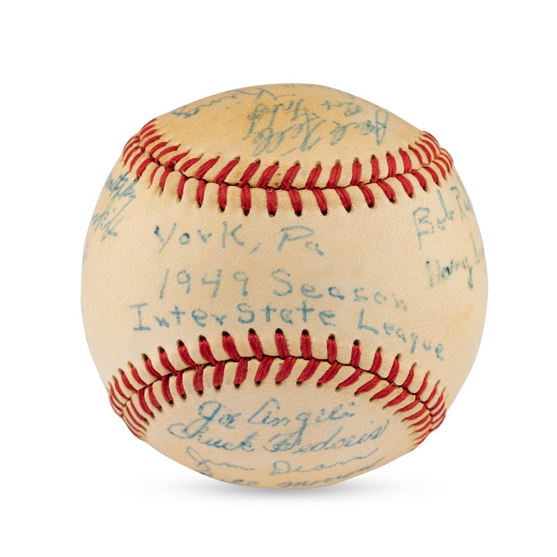 A 1949 New York White Roses Team Signed Autograph Baseball (1 of 6)