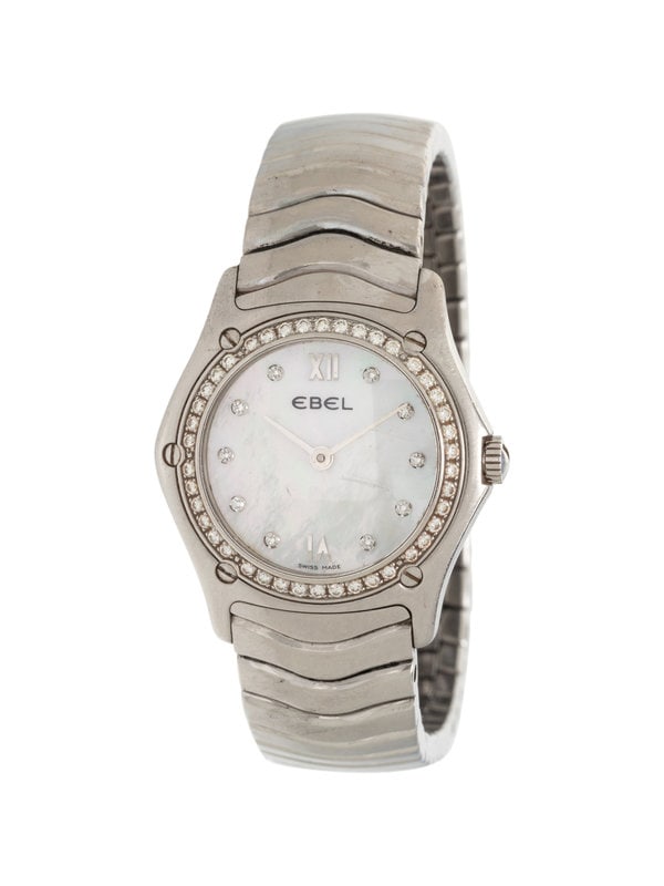 EBEL, STAINLESS STEEL AND DIAMOND 'WAVE' WATCH (1 of 2)