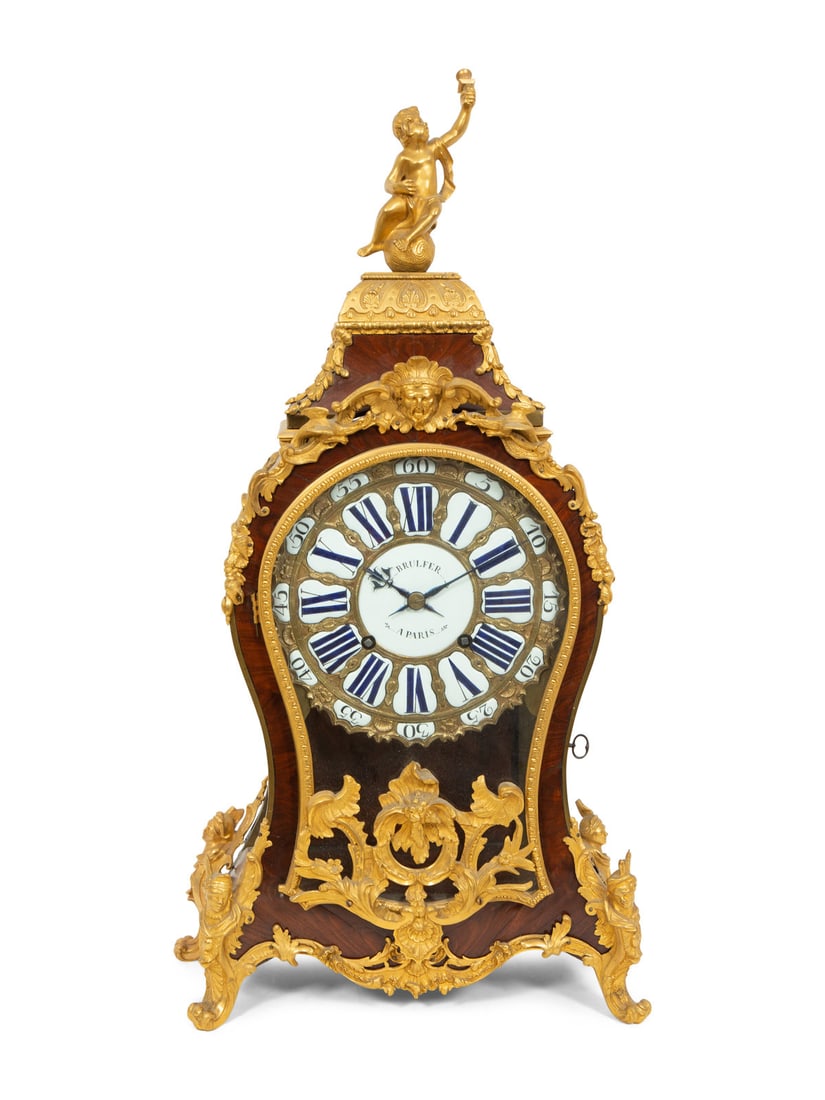 A Louis XV Gilt Bronze Mounted Kingwood Bracket Clock and Matching Wall Bracket (1 of 6)