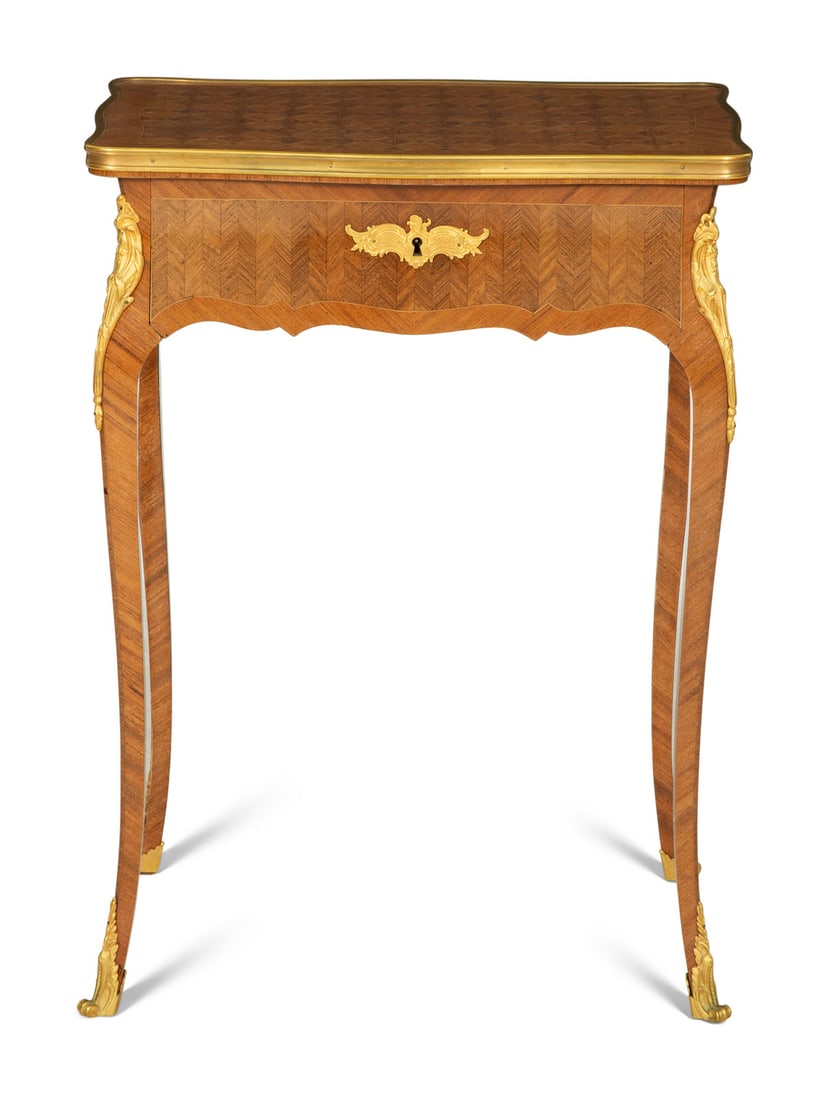 A Louis XV Style Gilt Metal Mounted Parquetry Dressing Table (1 of 6)