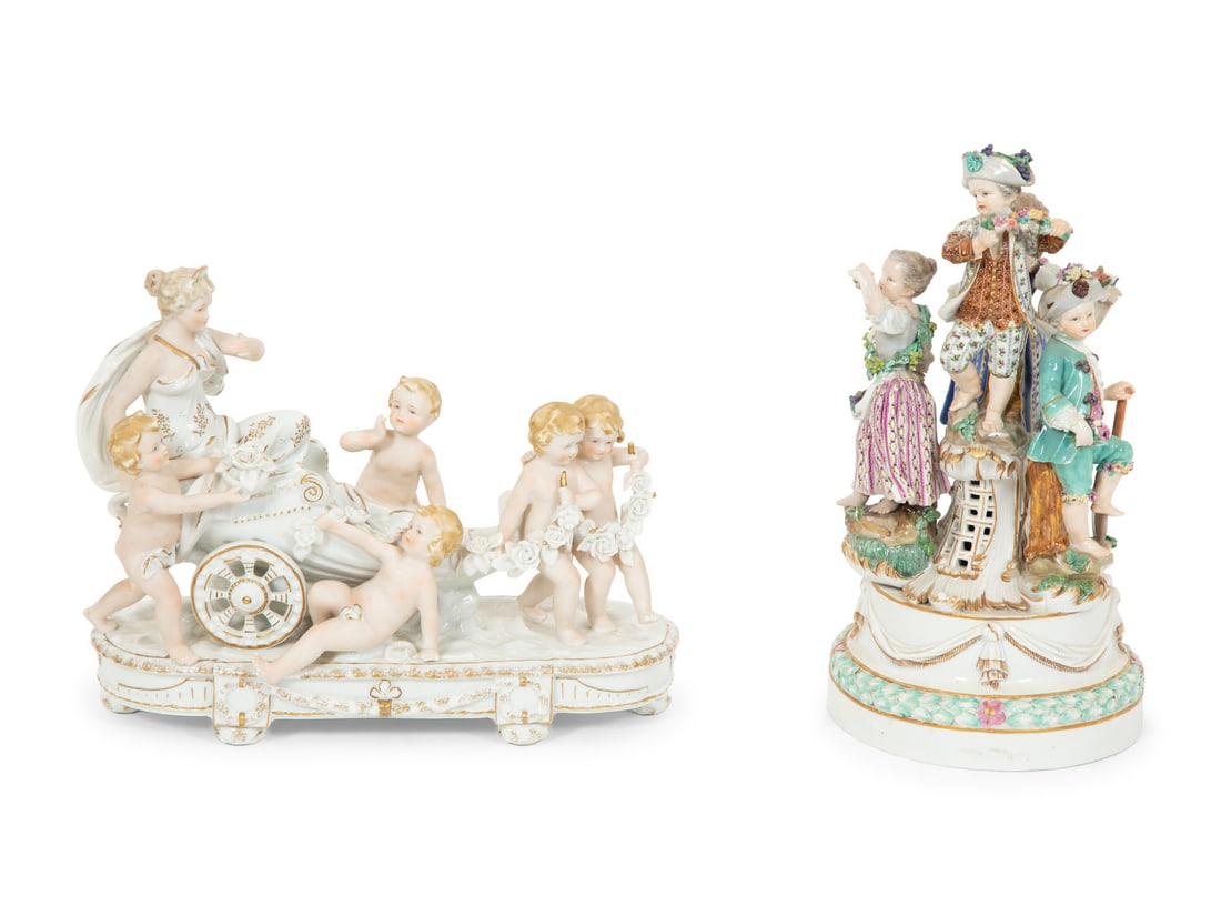 Two German Porcelain Figural Groups (1 of 6)