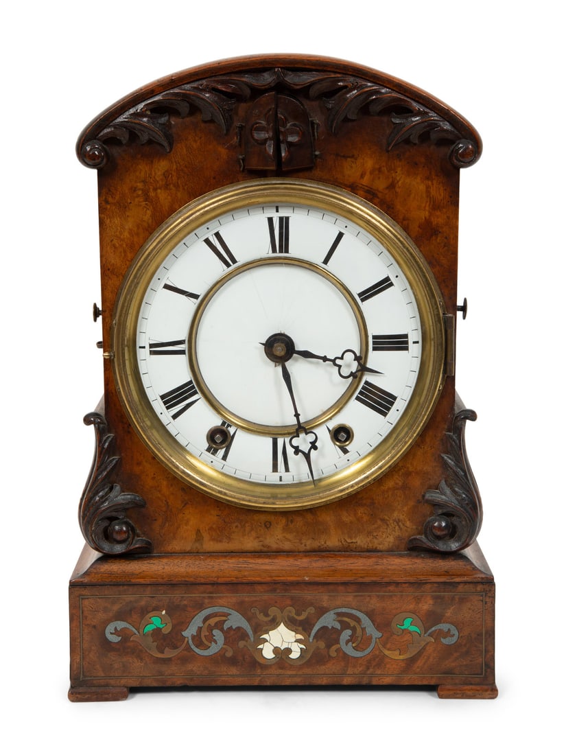 A Black Forest Inlaid Burr-Walnut Cuckoo Clock (1 of 5)