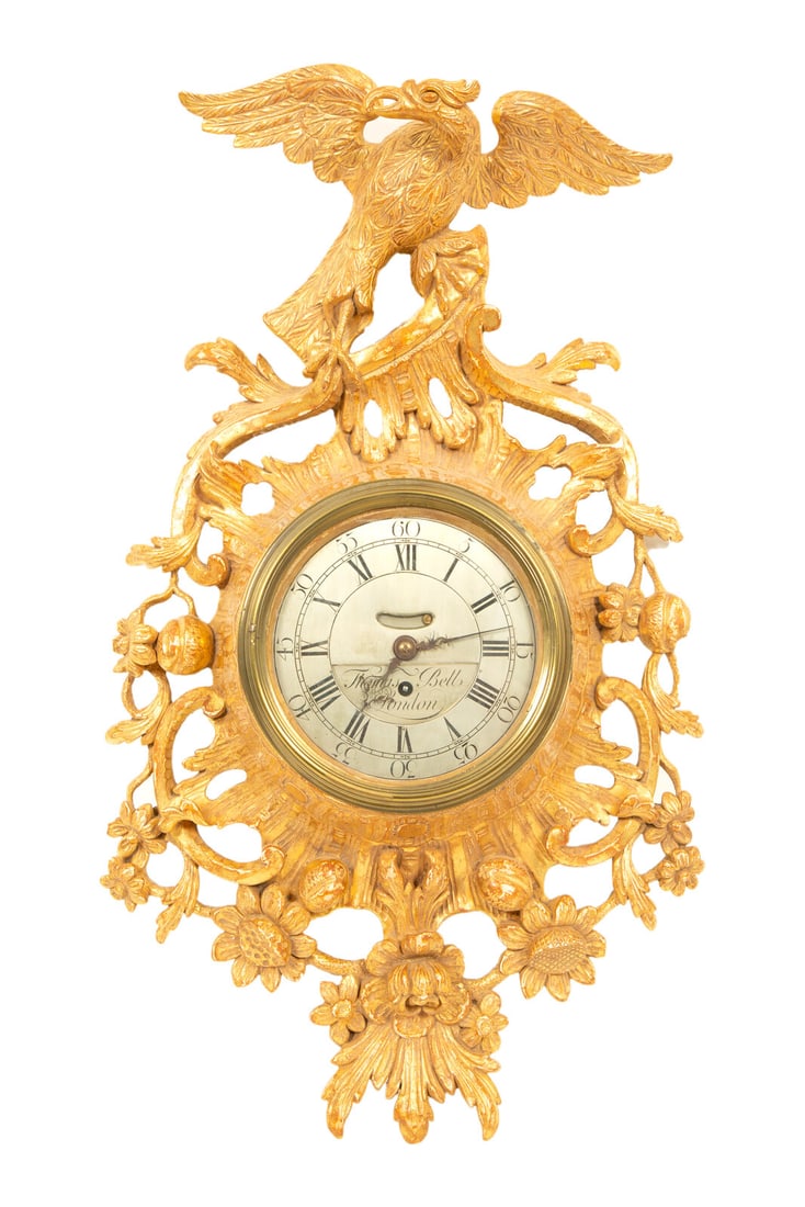 A George III Carved Giltwood Cartel Clock (1 of 3)