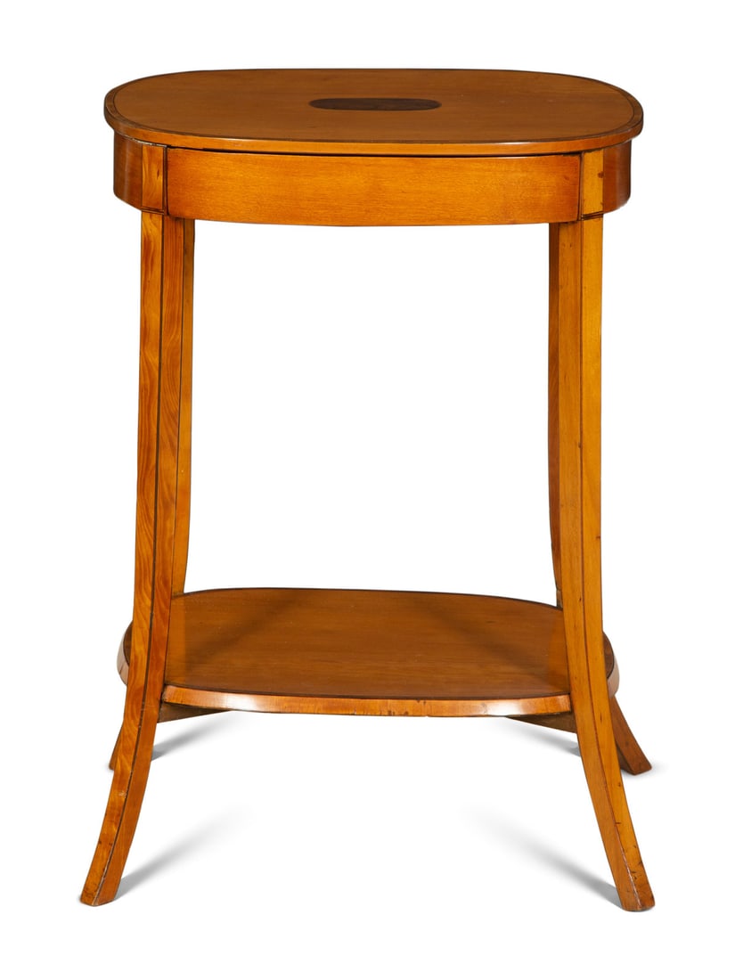 A George III Crossbanded and Inlaid Satinwood Work Table (1 of 5)