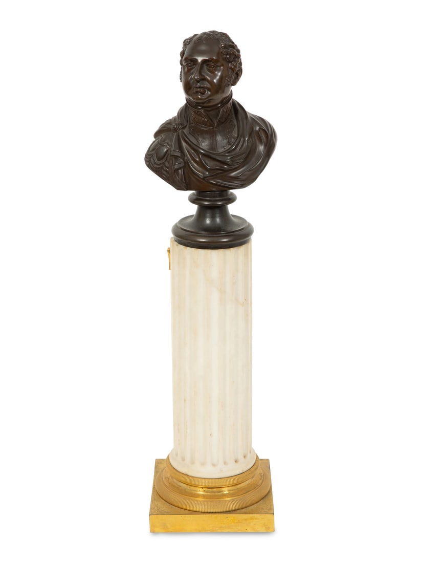 An English Gilt and Patinated Bronze and Marble Pocket Watch Stand (1 of 5)