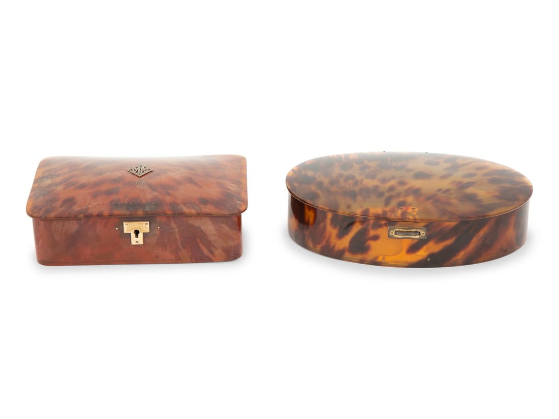 Two English Tortoise Shell Dresser Boxes (1 of 4)