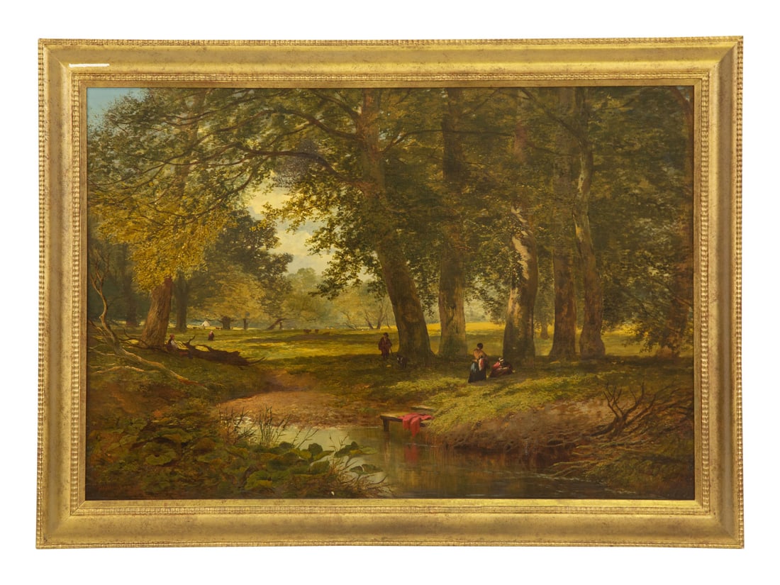 John Milne Donald (British, 1819-1866) Figures Resting by a Stream (1 of 5)