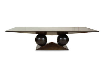 Howard Werner (American, 20th/21st Century): Howard Werner (American, 20th/21st Century) Sculptural Dining Table, 1986 carved walnut signed and dated Height 29 3/4 x width 119 x depth 47 3/4 inches. This lot is located in Palm Beach.