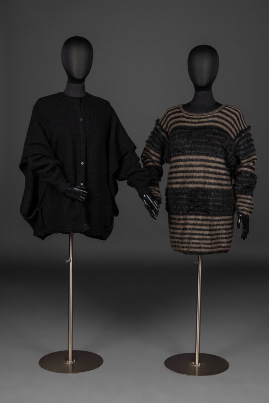 Two Issey Miyake Knit Tops, Early 1980s: Two Issey Miyake Knit Tops, Early 1980s Alicia Simeran was born in Mendoza, in the heart of Argentina’s wine country. While attending Catholic school, Alicia’s mother helped her construc
