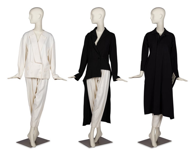 Two Yohji Yamamoto Long Jackets with Thierry Mugler Ensemble, 1980-90s : Two Yohji Yamamoto Long Jackets with Thierry Mugler Ensemble, 1980-90s Alicia Simeran was born in Mendoza, in the heart of Argentina’s wine country. While attending Catholic school, Alic