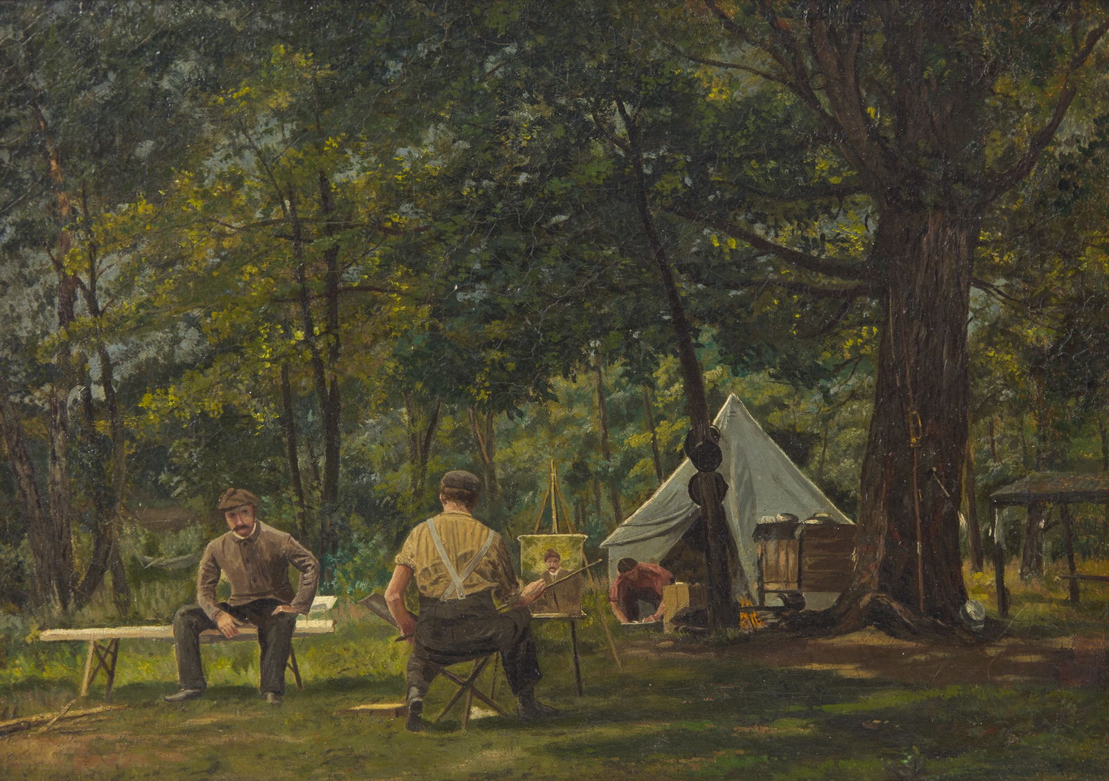 W. Van Dusen (American/19th century) - Art Class Along the Schuylkill Phila. Portrait of Thomas (1 of 2)