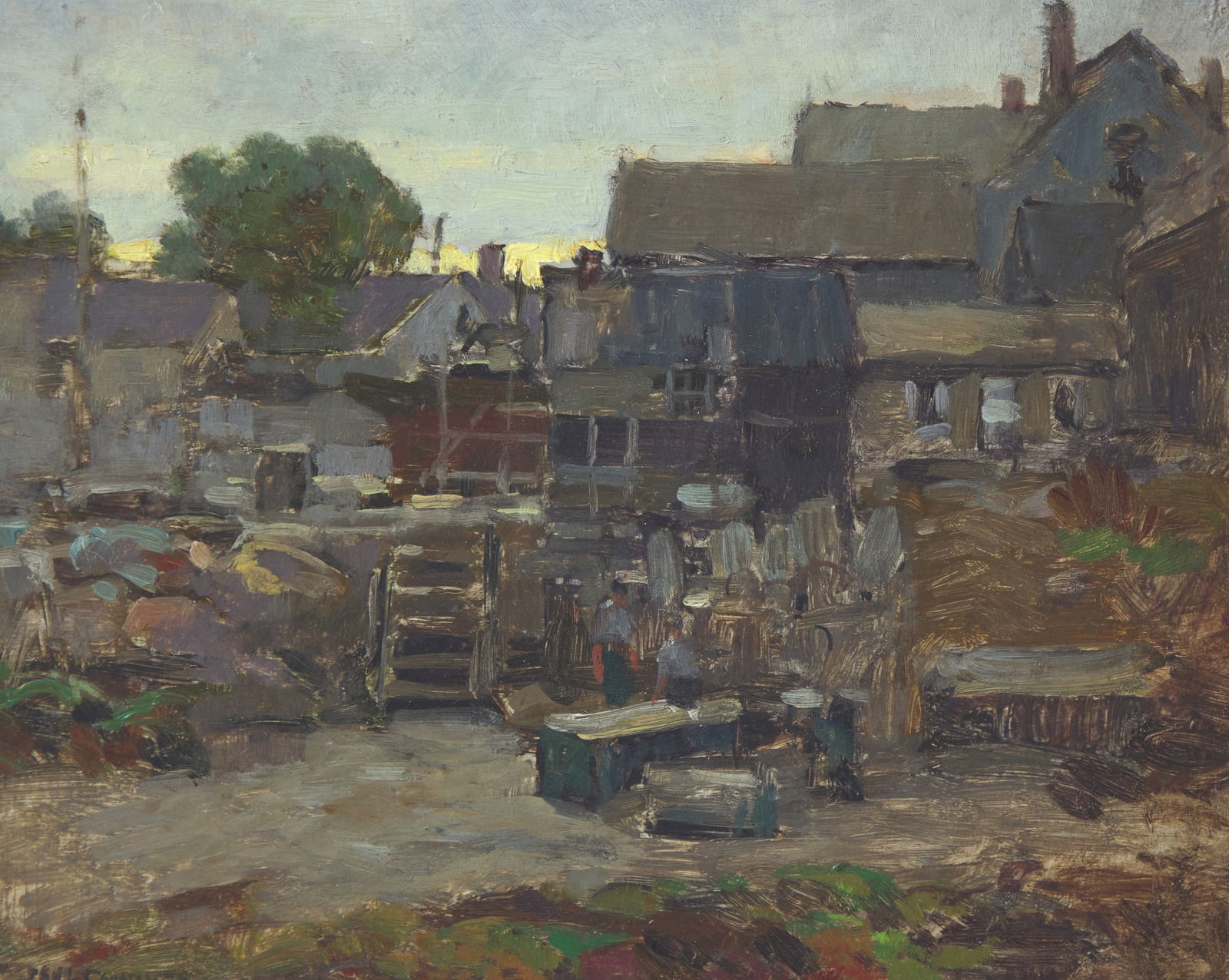 Paul Cornoyer (American, 1864-1923) - Bearskin Neck, Rockport: Paul Cornoyer (American, 1864-1923) - Bearskin Neck, Rockport Signed ‘Paul Cornoyer’ lower left, oil on board 8 x 10 in. (20.3x25.4cm) Provenance Kaminski Auctions, ‘William H. Traye