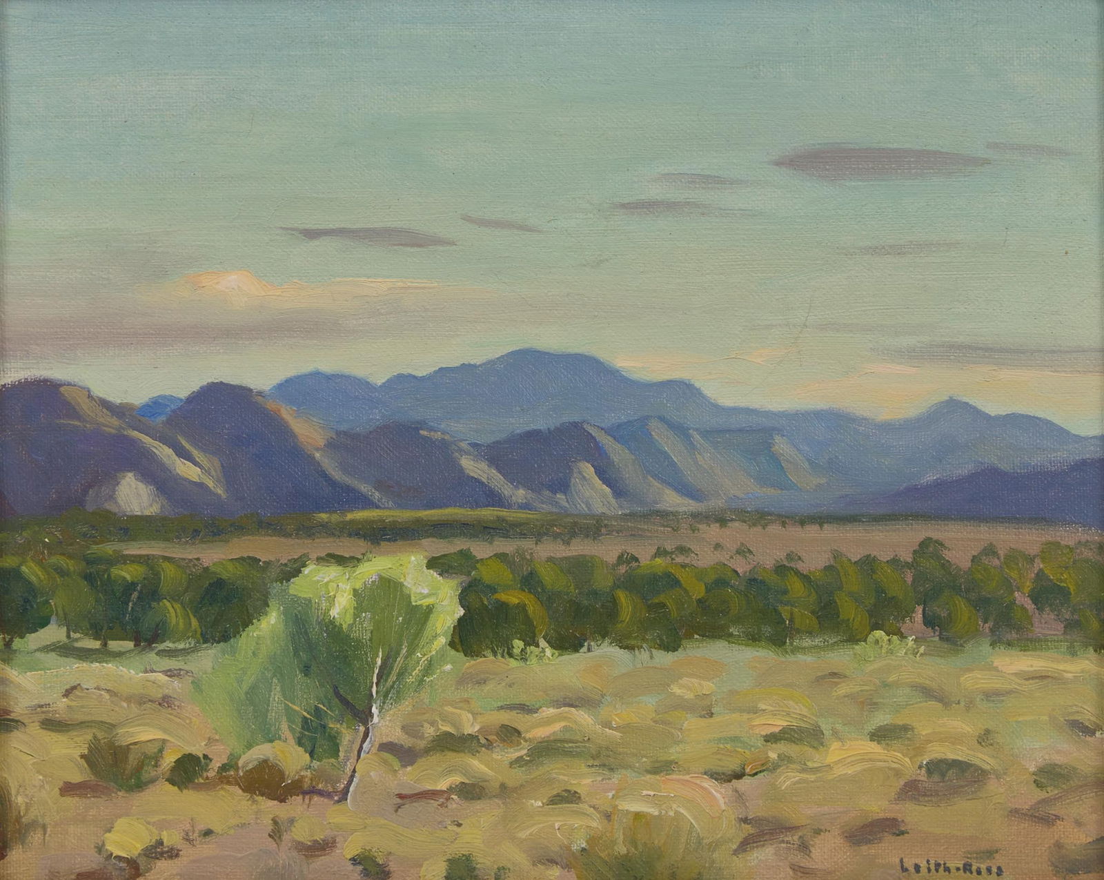 Harry Leith-Ross (American, 1886-1973) - The Pinto Hills: Harry Leith-Ross (American, 1886-1973) - The Pinto Hills Signed ‘Leith-Ross’ bottom right, oil on canvasboard 8 ¼ x 10 ¼ in. (20.3 x 26cm) Provenance Shannon's, Milford, Connecti